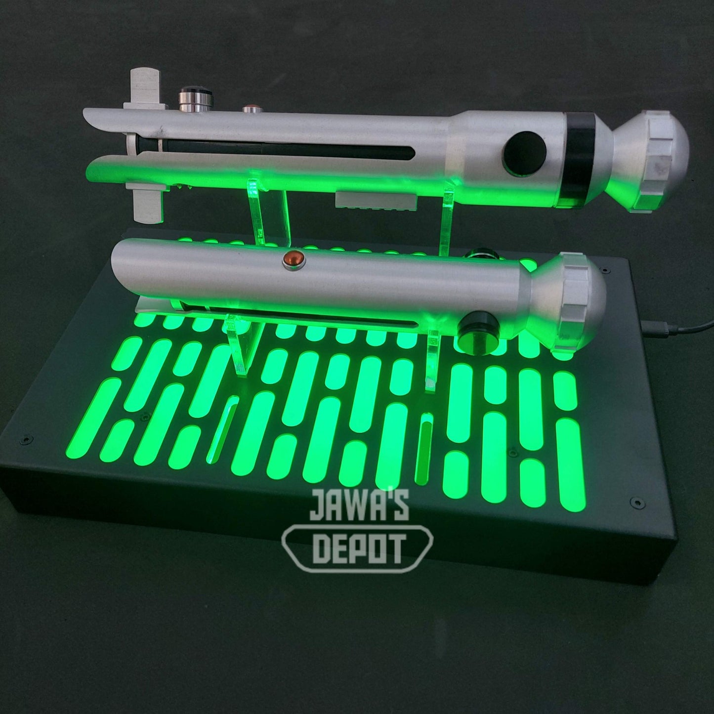 Triple Saber Display Stand With Base Lighting