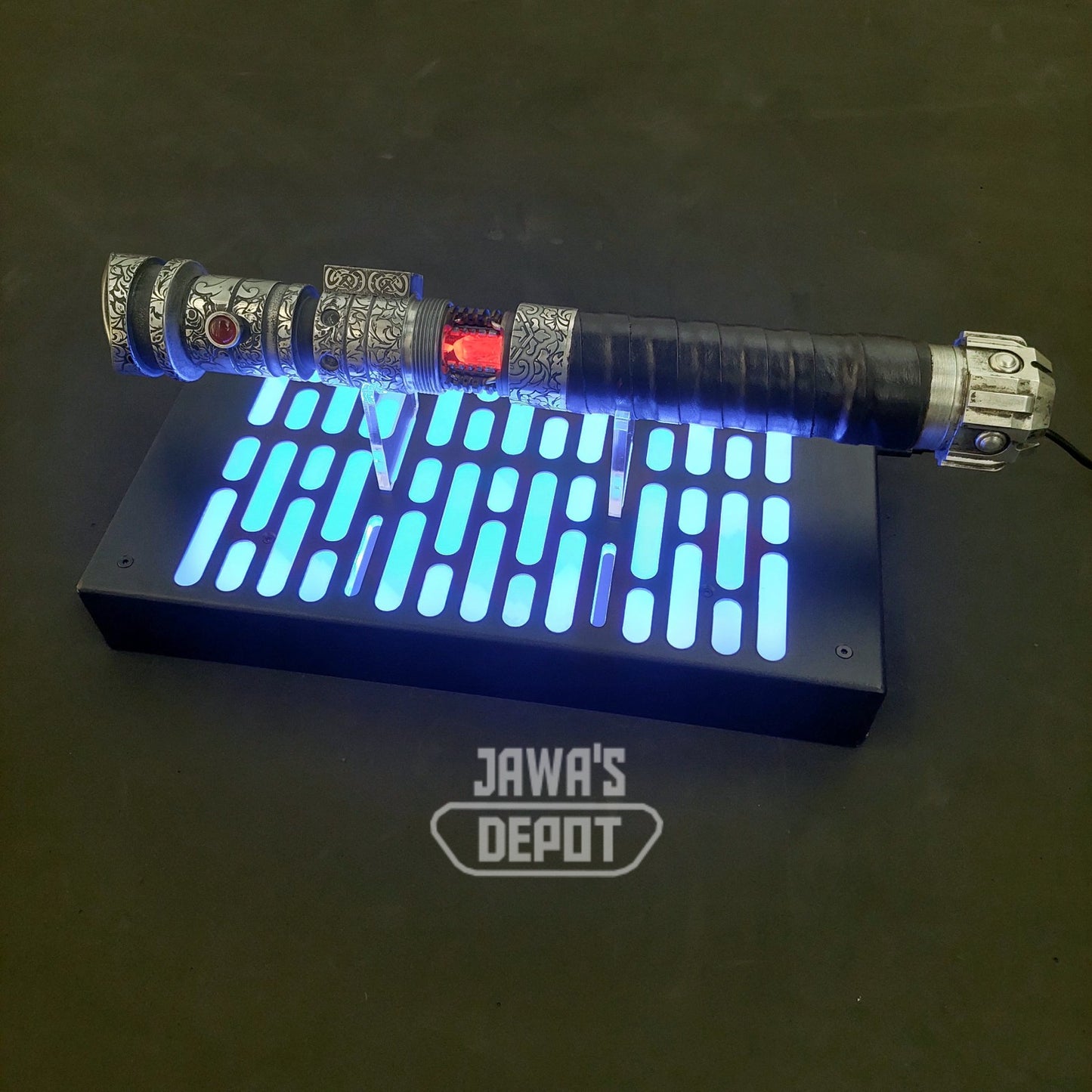 Triple Saber Display Stand With Base Lighting